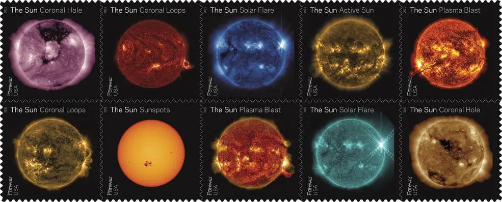 请不要在黑暗环境中打开本文:美国邮政局发布太阳观测主题邮票