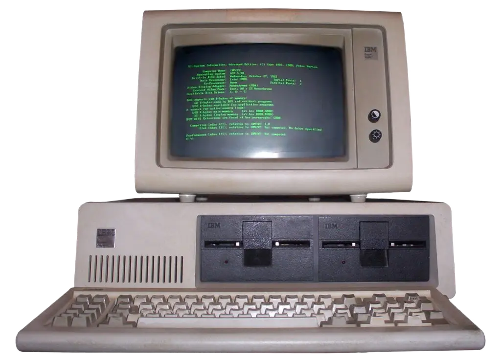 图 08. 一台配备绿色的单色显示器的 IBM 计算机 | 荒原之梦